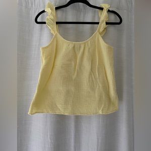 DREW butter yellow cotton tank top medium